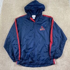 St Louis Cardinals MLB Windbreaker Jacket Kids Large 14-16 Navy Genuine Stuff